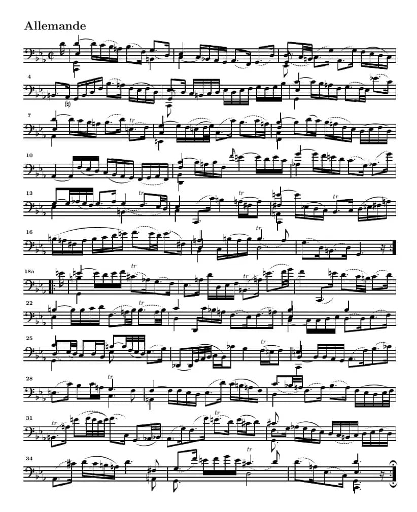 巴赫《大提琴无伴奏六首组曲》：Suite Ⅴ