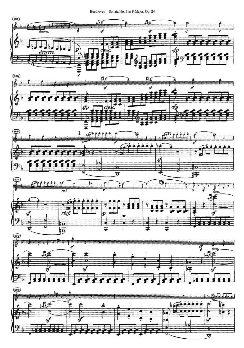 Violin Sonata No.5 in F Major Op.24（小提琴+钢琴伴奏）