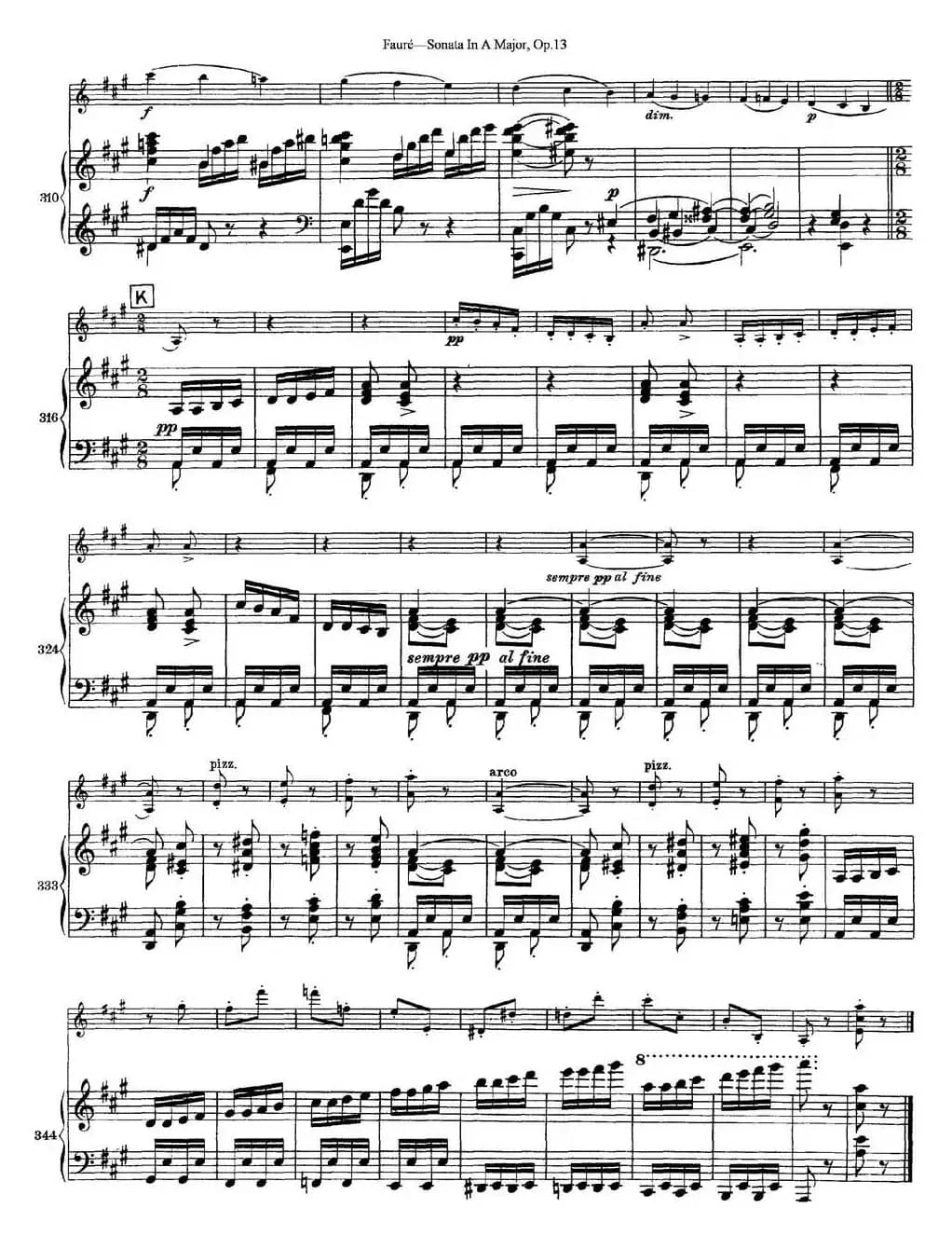 Violin Sonata No.1 Op.13（小提琴+钢琴伴奏）