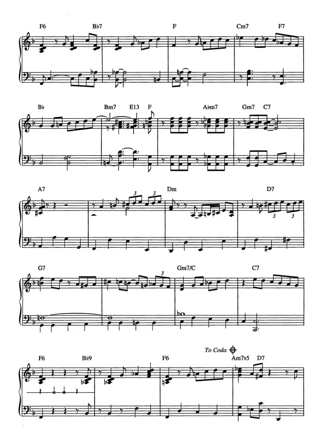 Walkin' Shoes（爵士钢琴酒吧独奏钢琴谱）