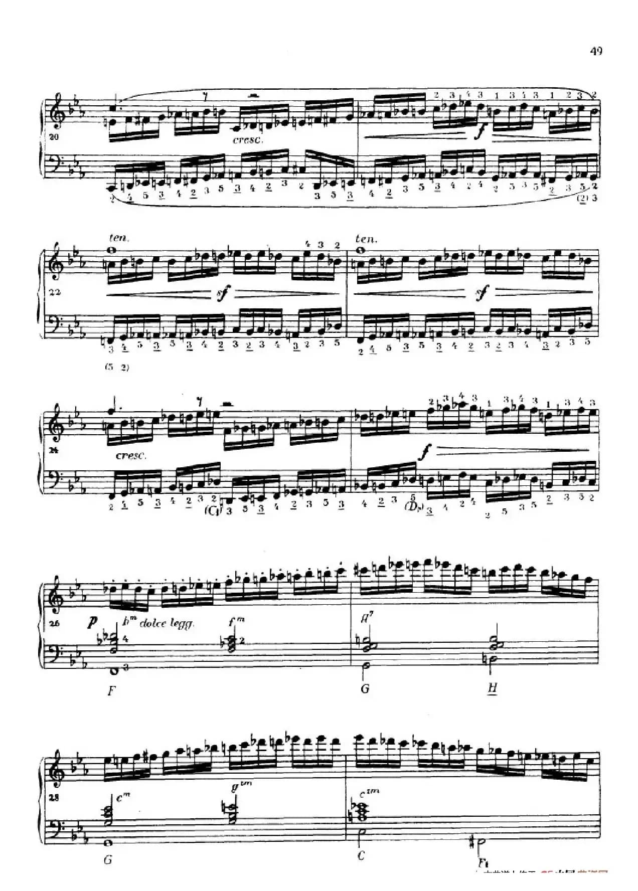 《车尔尼手风琴练习曲集》第Ⅳ册（第9首）