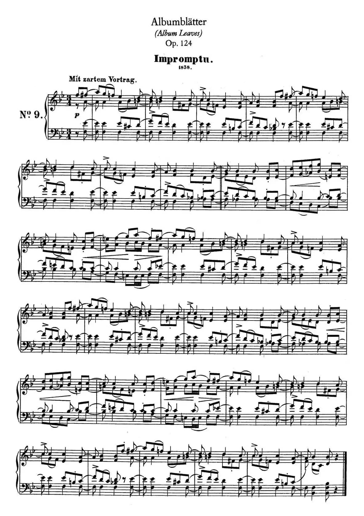 Albumblätter Op.124（纪念册页）（No.9）