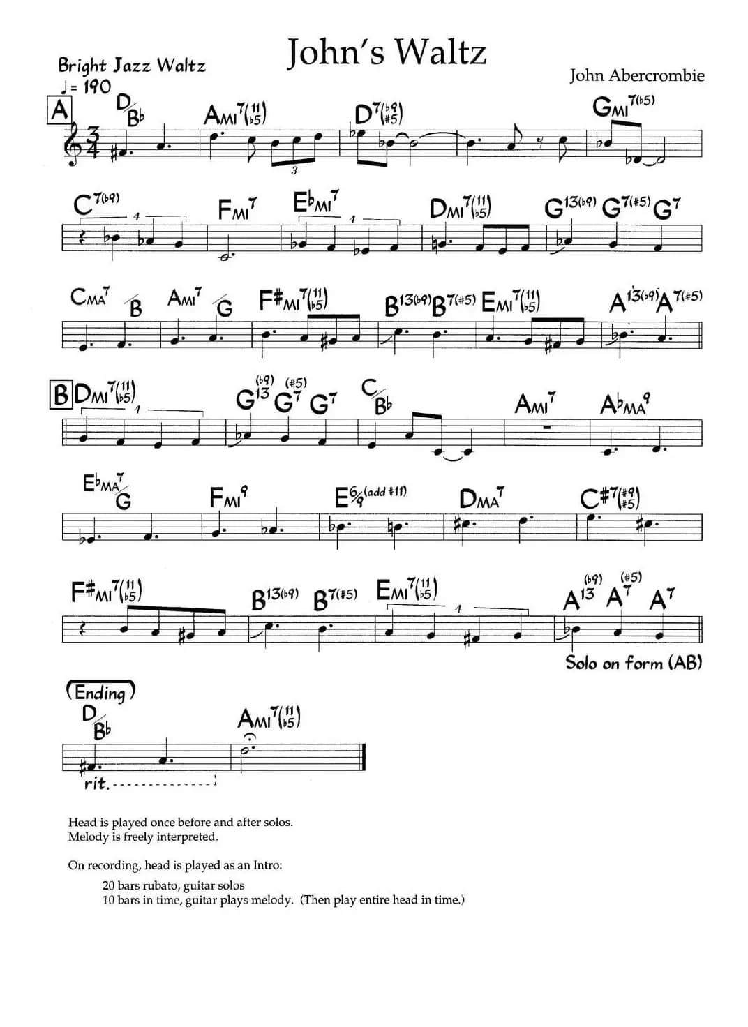 John's Waltz（爵士钢琴曲）