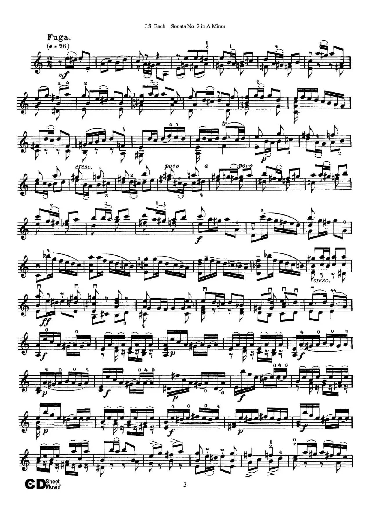 6 Violin Sonatas and Partitas 3.Sonata No.2 A Minor