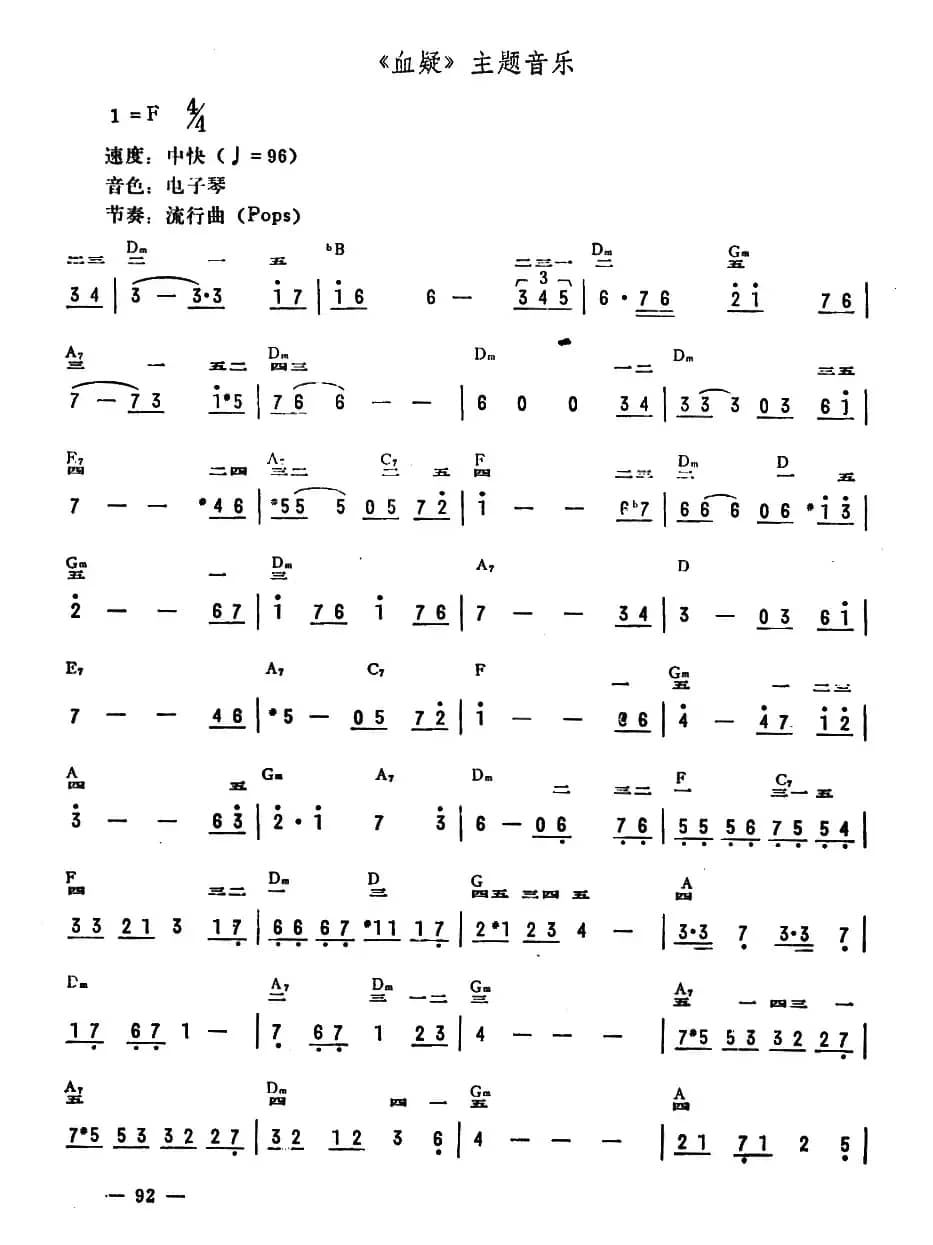 《血疑》主题音乐