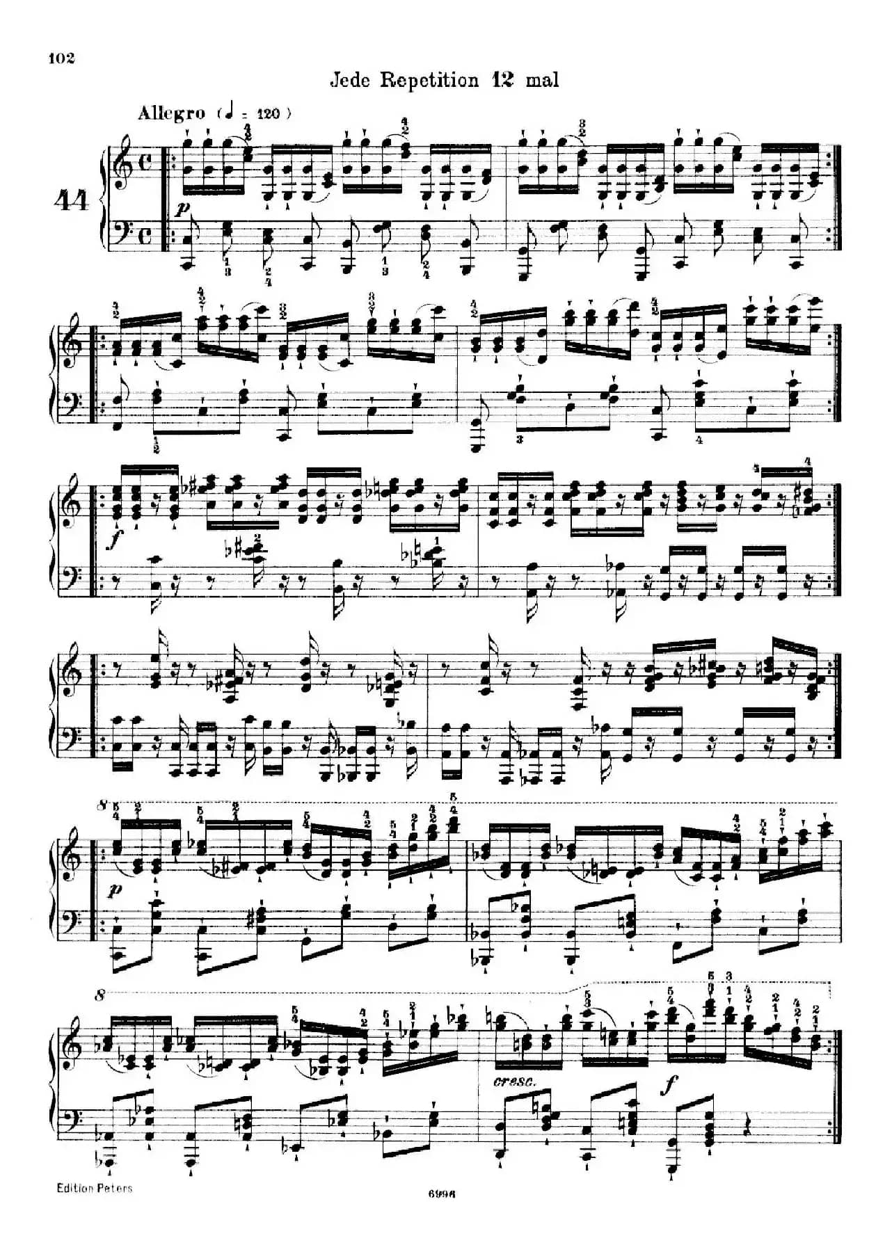 School of the Virtuoso Op.365（60首钢琴高级练习曲·44）