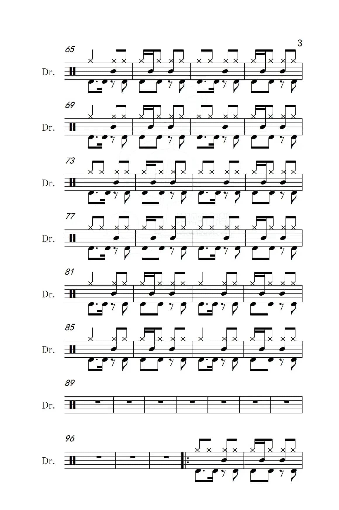 舞娘（架子鼓谱）