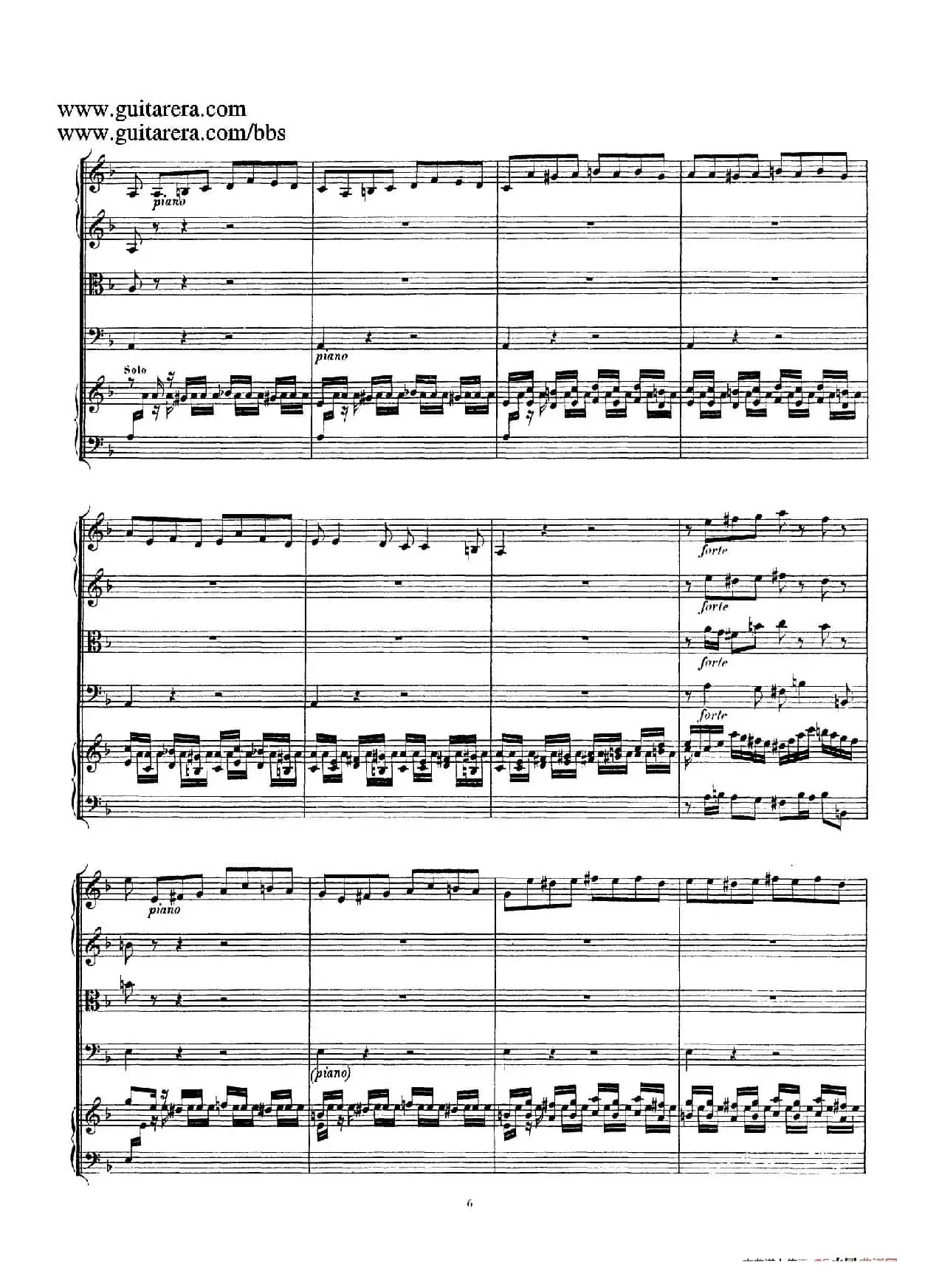 d小调第一号古钢琴协奏曲 BWV 1052（总谱）