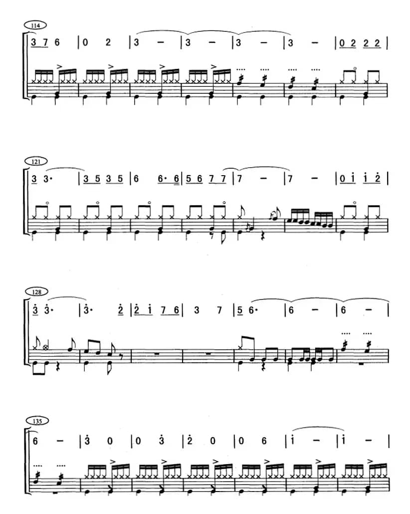 啊，火!（架子鼓、主旋律+鼓谱）