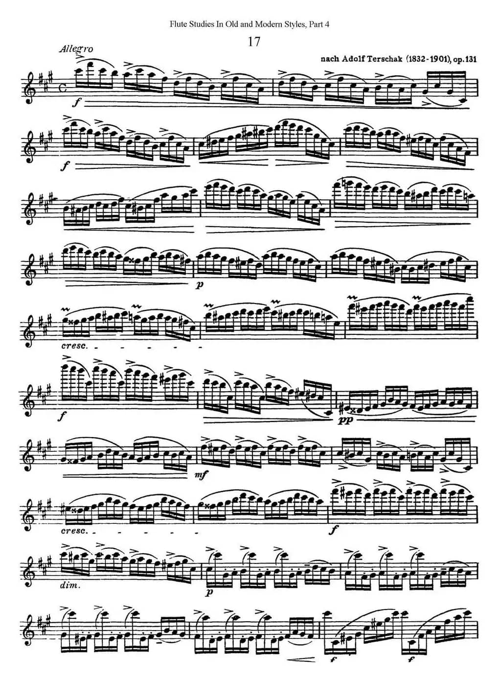 斯勒新老风格长笛练习重奏曲（第四部分）（NO.17-NO.18）