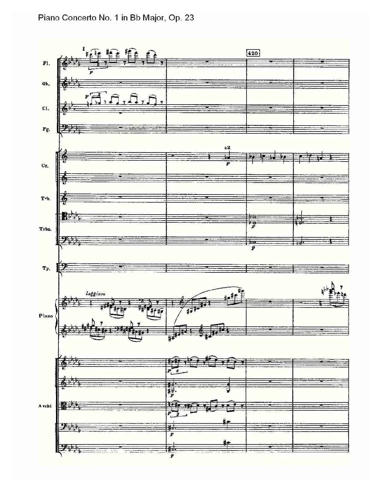 Bb大调第一钢琴协奏曲,Op.23第一乐章第二部（一）