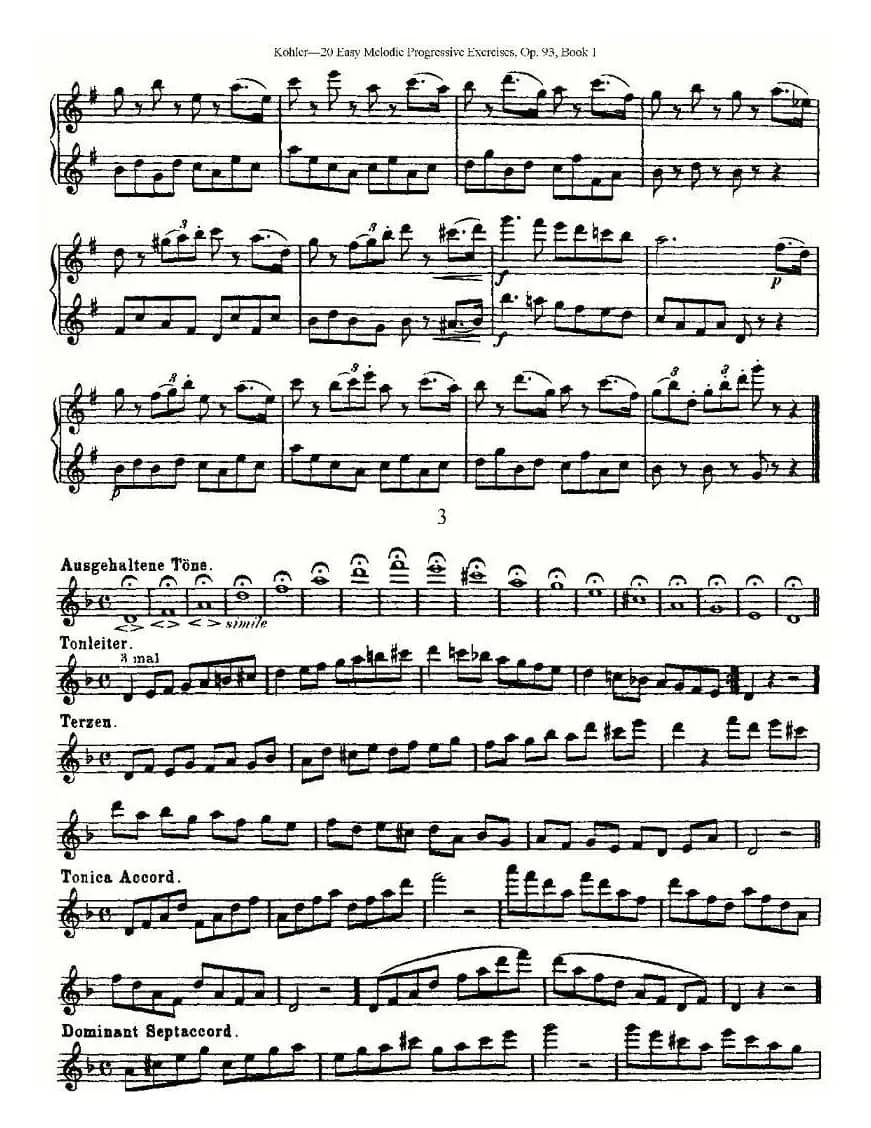 柯勒练习曲作品93号（一）