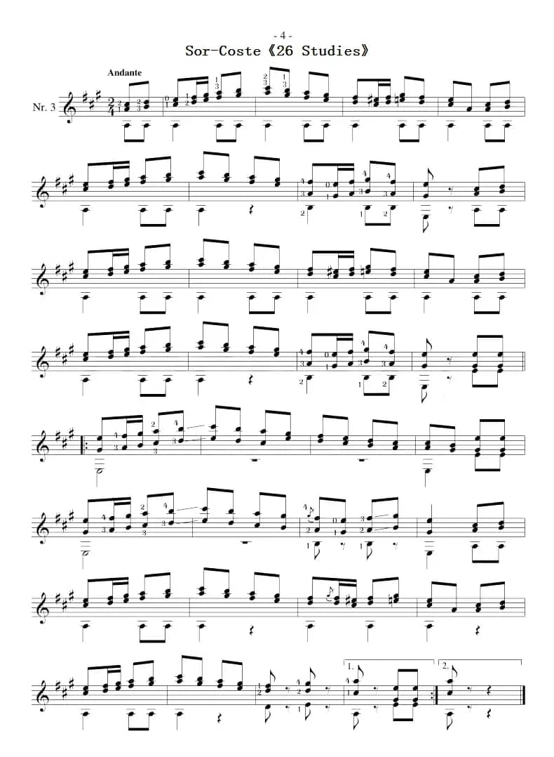 Sor-Coste《26 Studies》（STUDY 3）