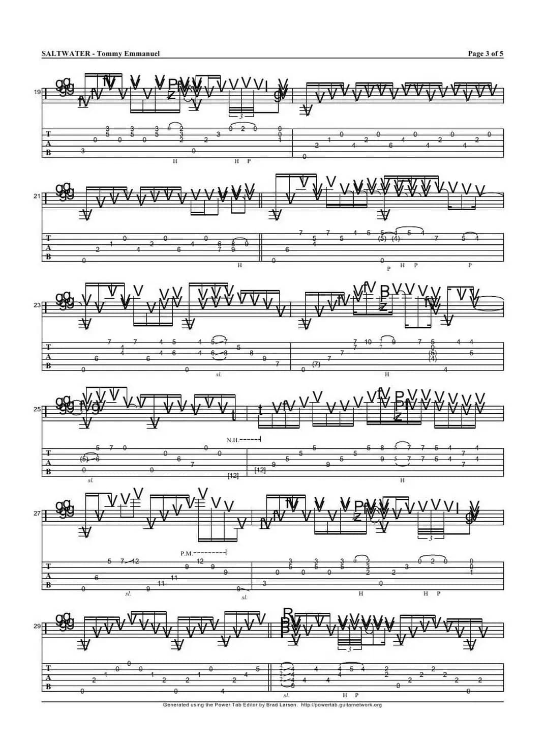 tommy emmanuel： saltwater（指弹吉它）