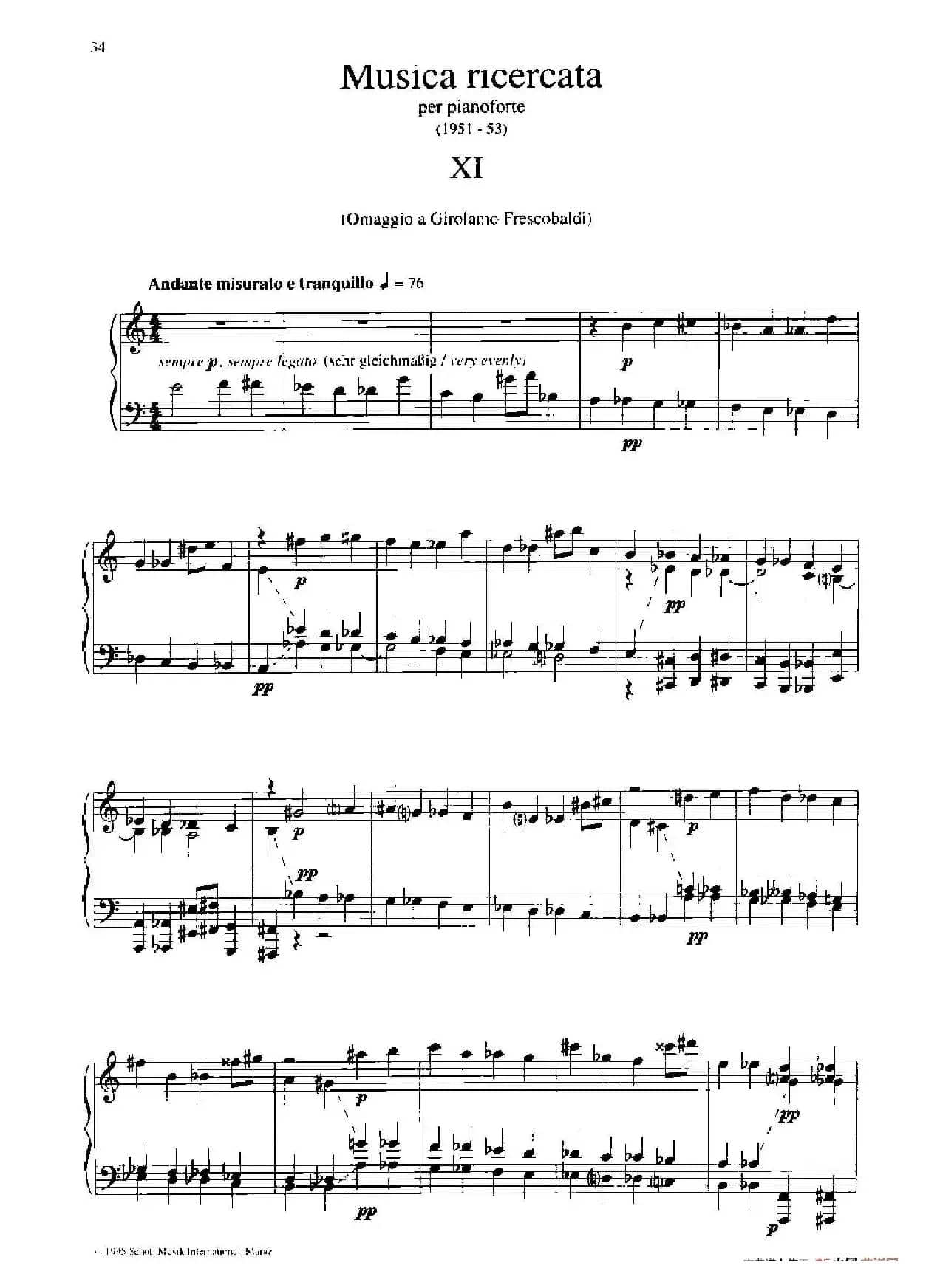 Musica Ricercata(音乐习作·11)