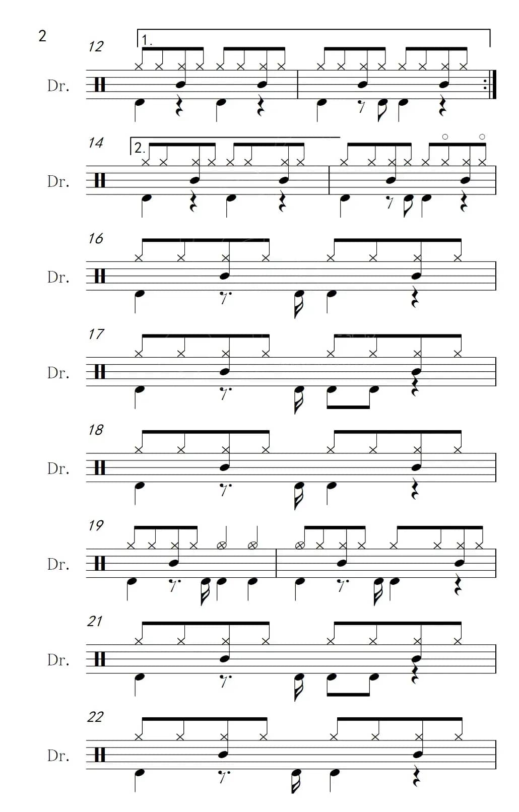 至少还有你（架子鼓谱）