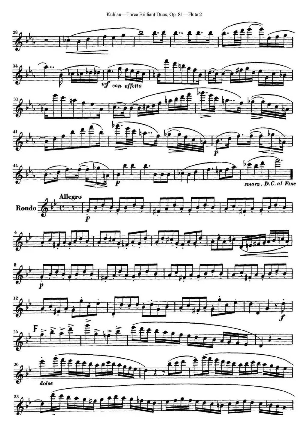 库劳长笛二重奏练习三段OP.81——Flute 2（NO.3）