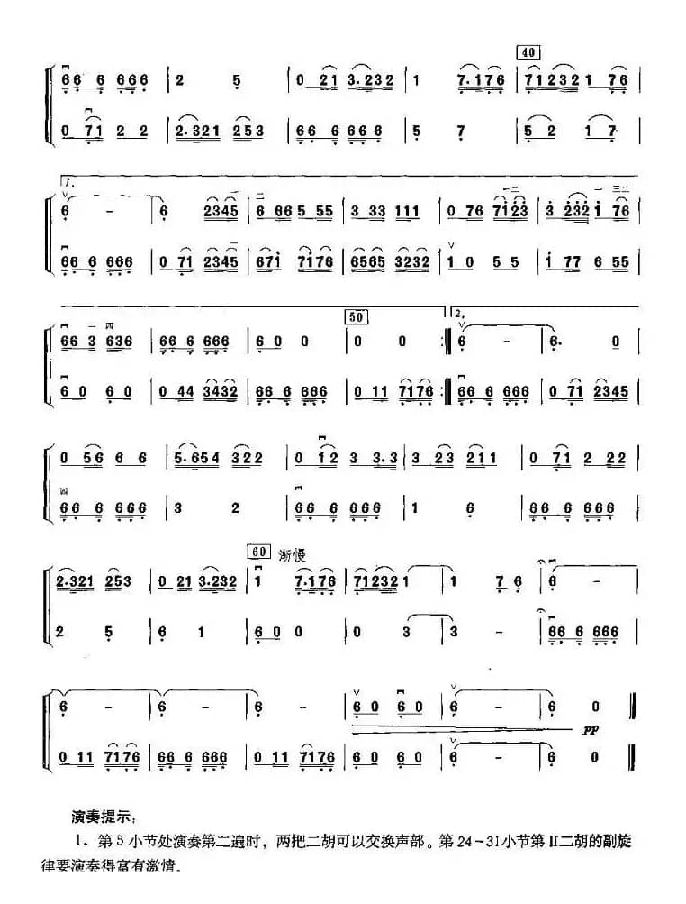 吐鲁番的葡萄熟了（二胡二重奏）