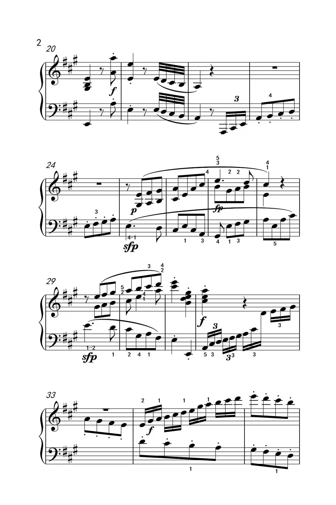 奏鸣曲 Opus 2 Nr.2 第一乐章（贝多芬奏鸣曲集 1）