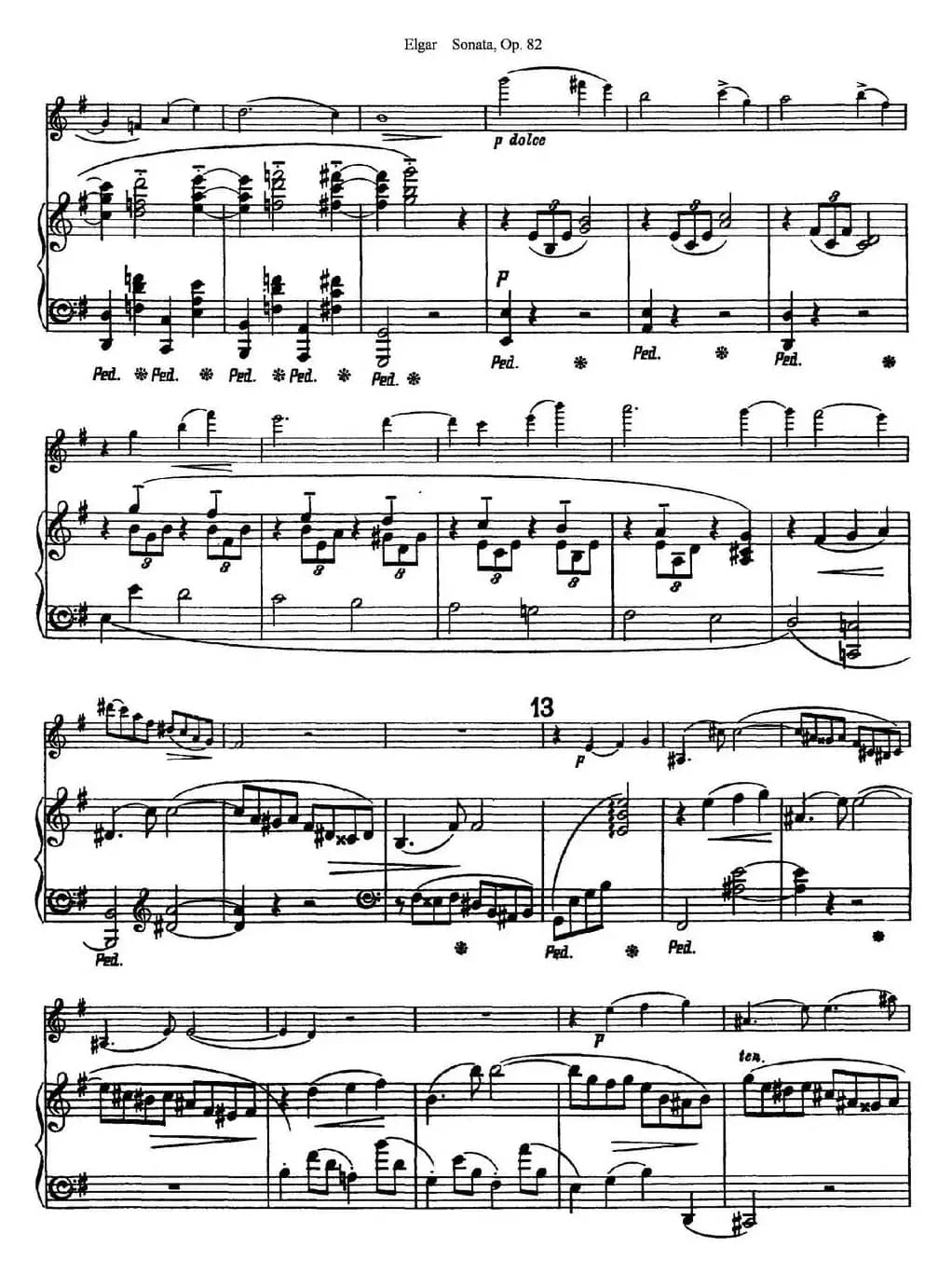 Violin Sonata Op.82（小提琴+钢琴伴奏）