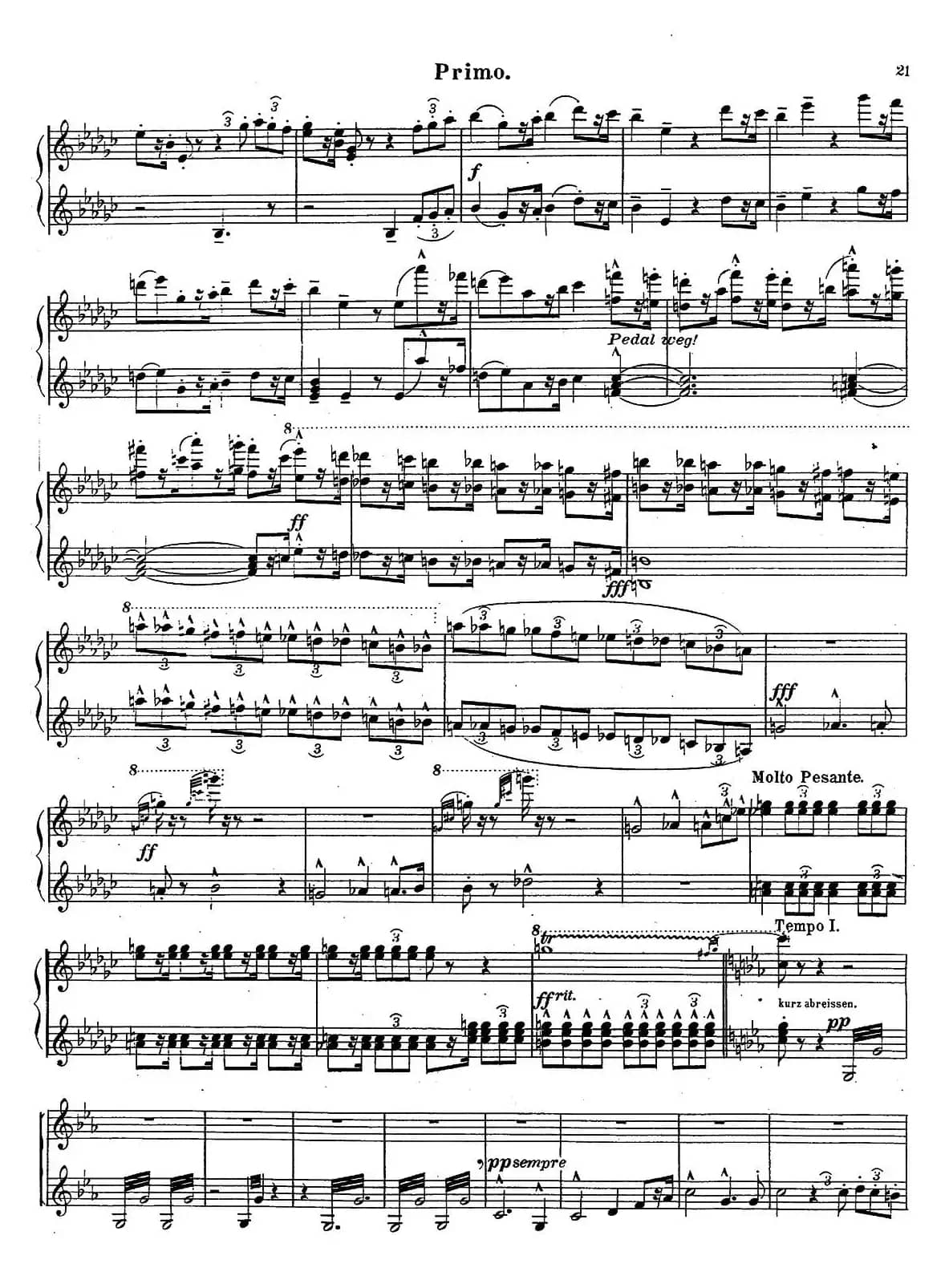 c小调第二交响曲“复活”（Ⅰ）（改编四手联弹版 ）