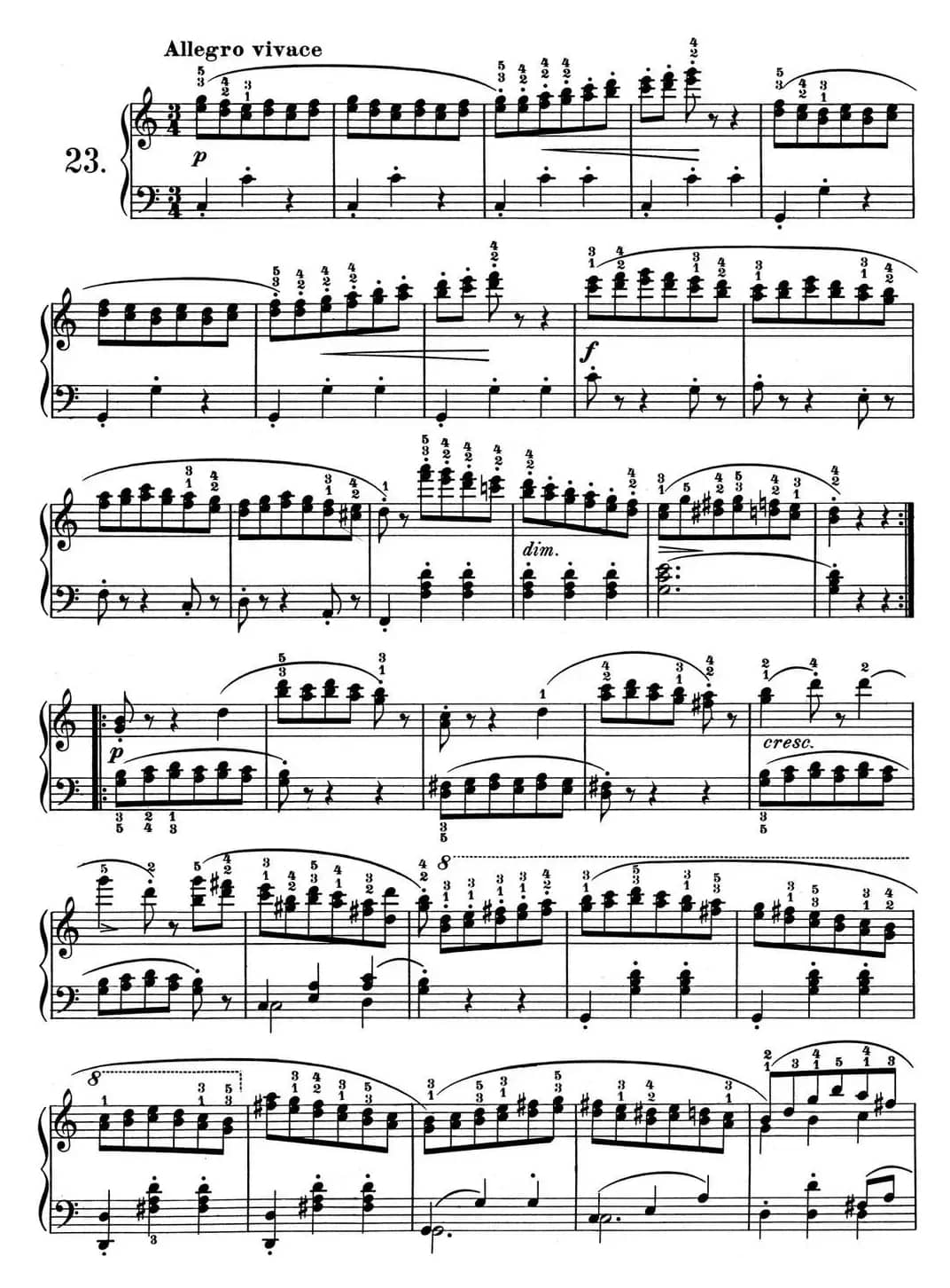 25首车尔尼Op.748练习曲（NO.23）