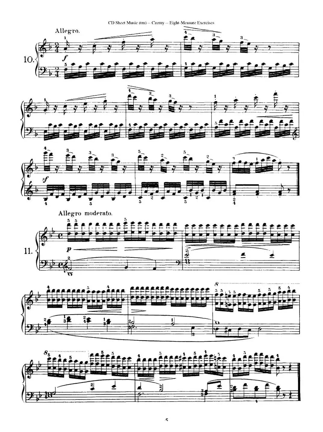 160 Eight- Measure Exercises.Op.821（车尔尼160首钢琴八小节练习曲（1——18））