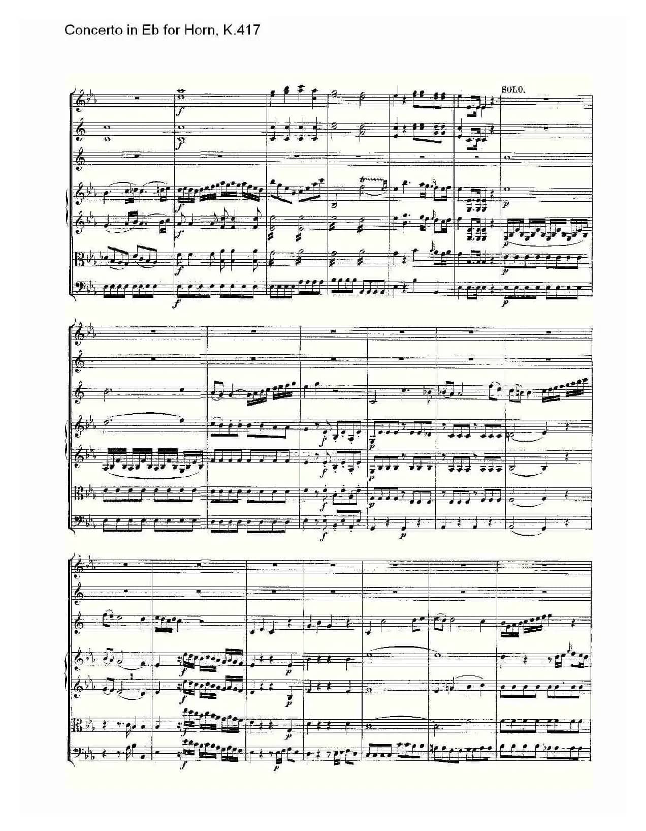 Concerto in Eb for Horn, K.417（Eb调法国号协奏曲, K.417）