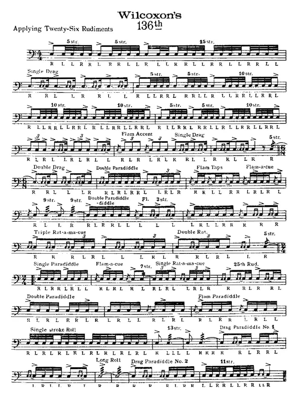 美国军鼓 SOLO No.136-140（爵士鼓谱）