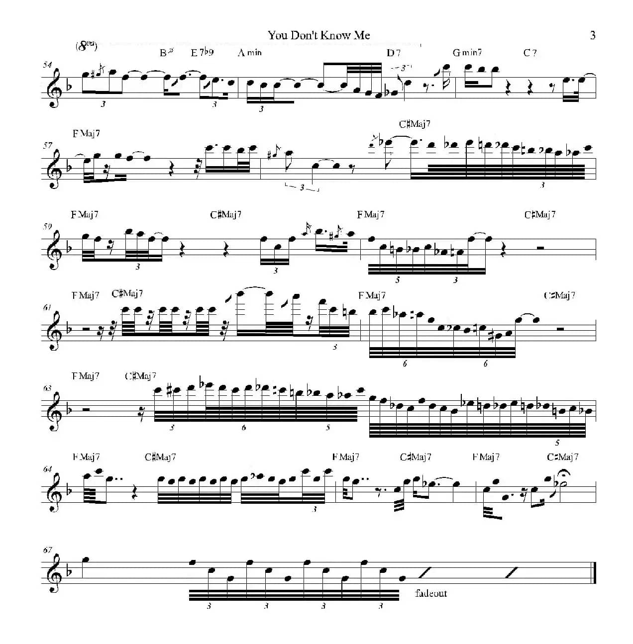 You Don't Know Me（次中音萨克斯谱）