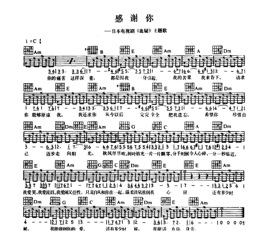 感谢你（日本电视剧《血疑》主题曲）