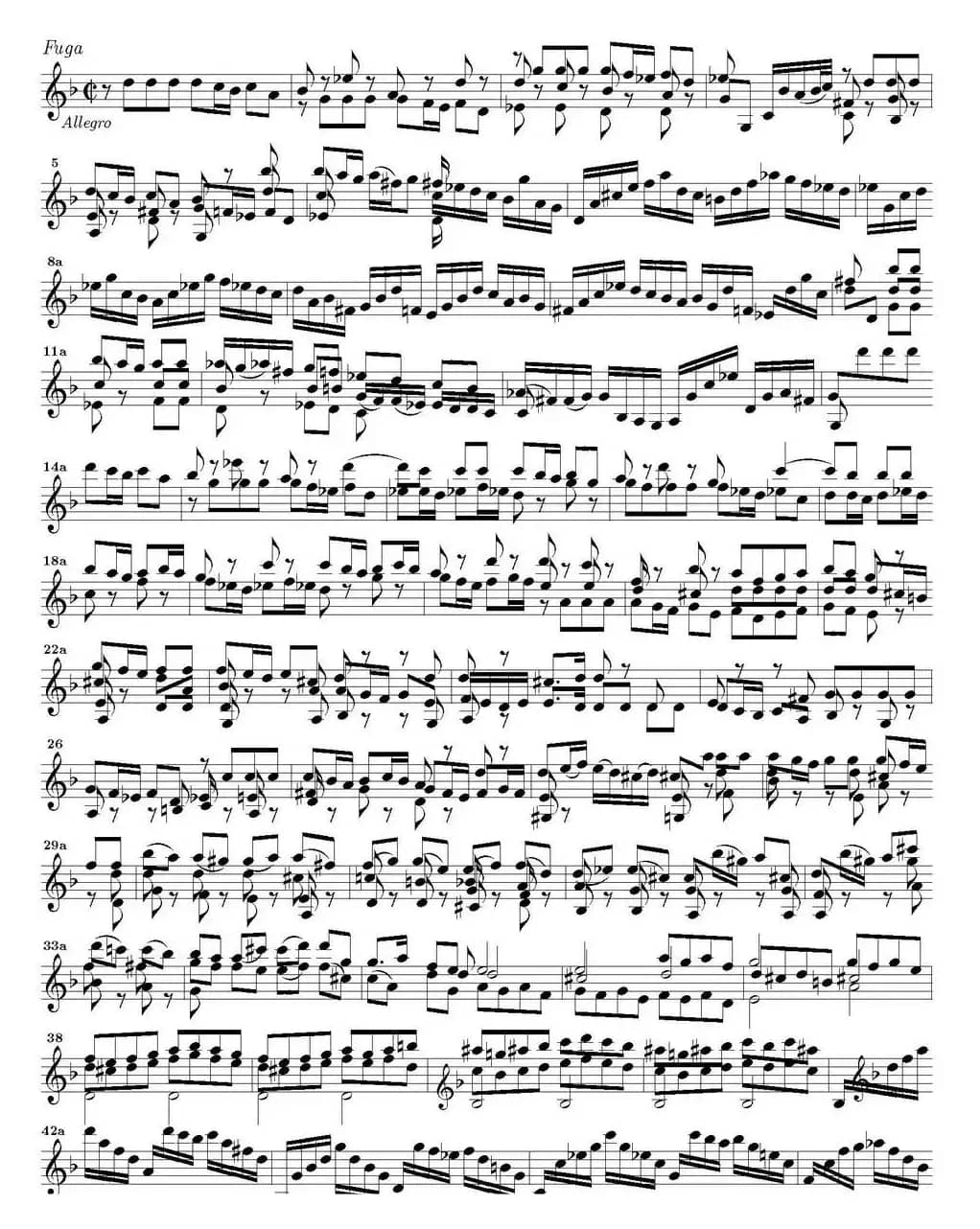 Bach Sonata BWV1001（无伴奏小提琴组曲）