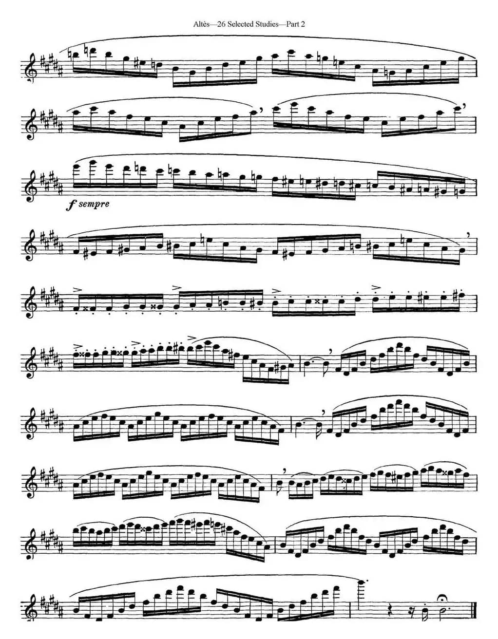 阿尔泰斯26首精选长笛练习曲（NO.26）