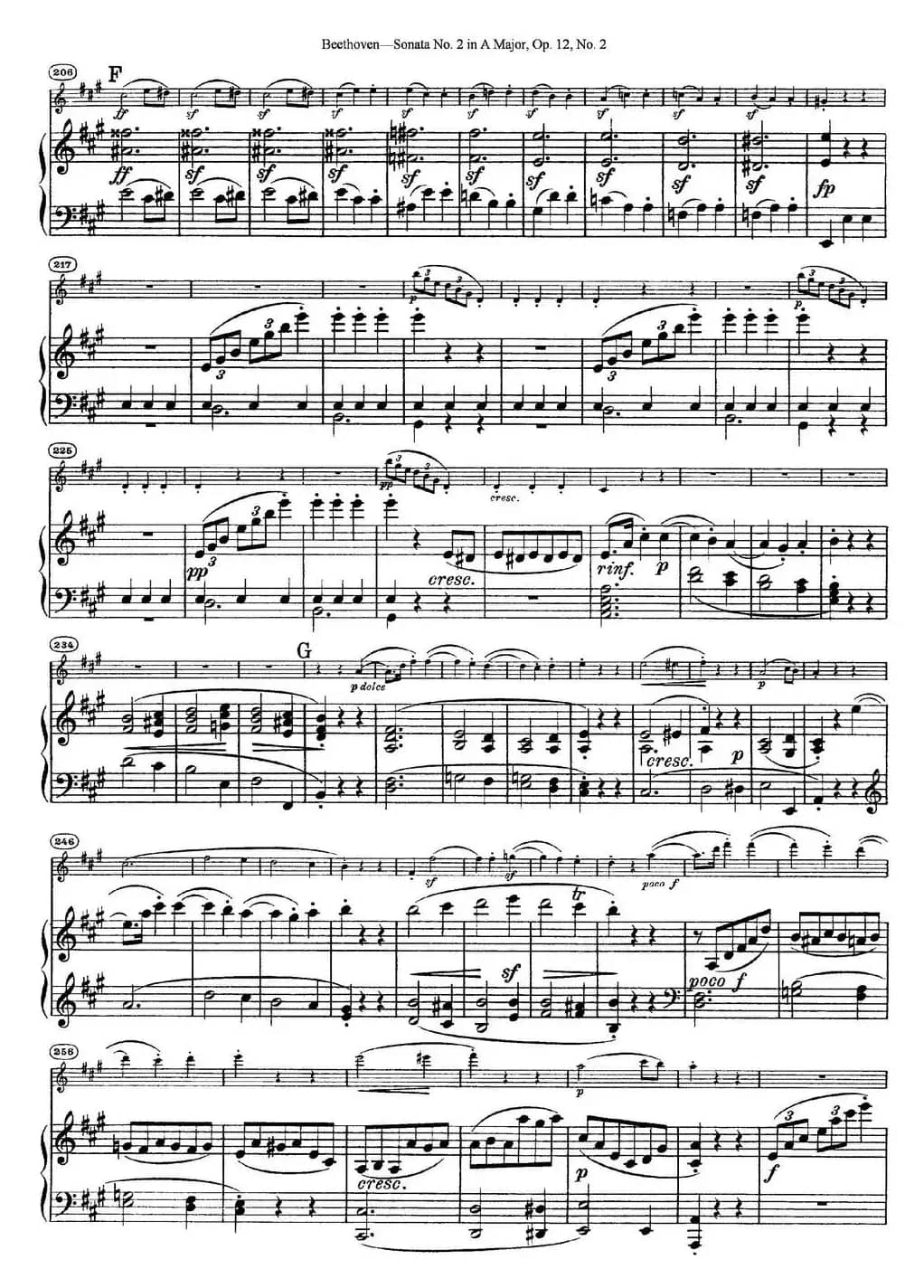 Violin Sonata No.2 in A Major Op.12 No.2（小提琴+钢琴伴奏）