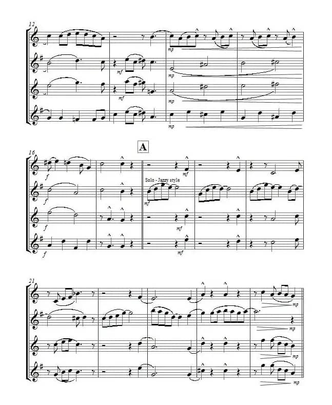 Yellow Jazz（saxophone quartet、四重奏）