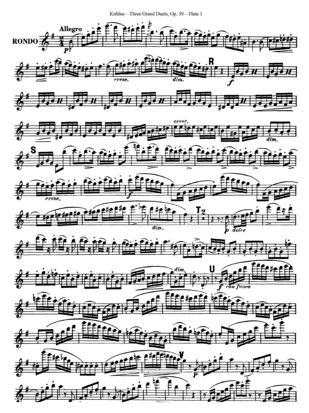 库劳长笛二重奏大练习曲Op.39——Flute 1（No.1）