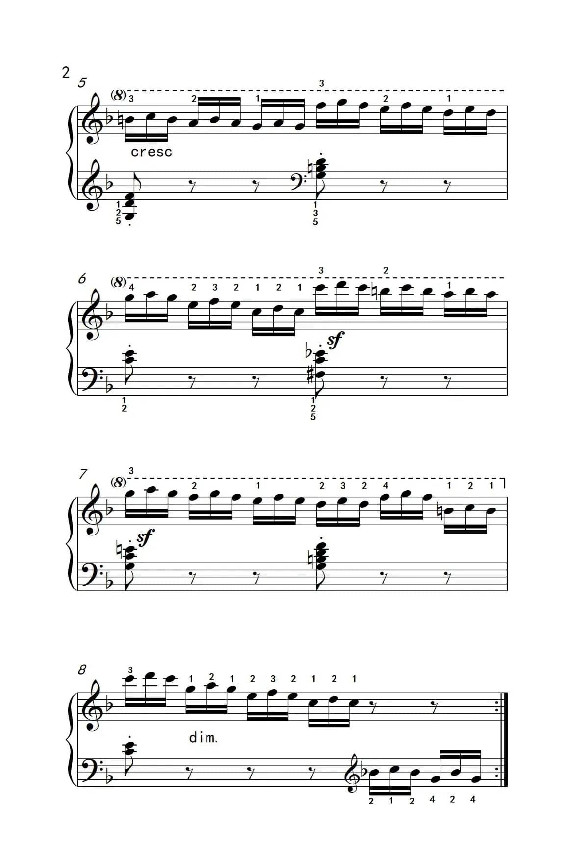 第五级 1.练习曲（中央音乐学院 钢琴（业余）考级教程 4-6级）