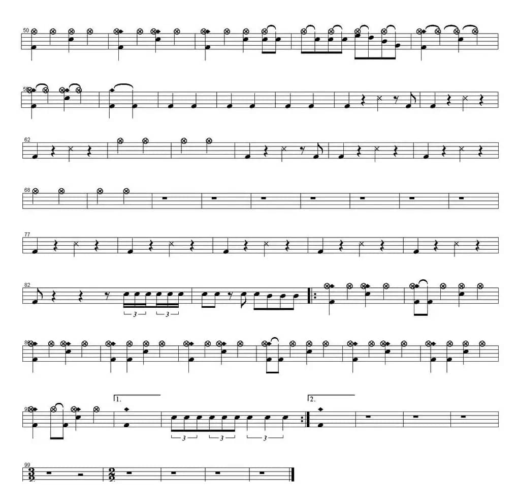 爵士鼓谱：Ugly Kid Joe - Cat's in the cradle