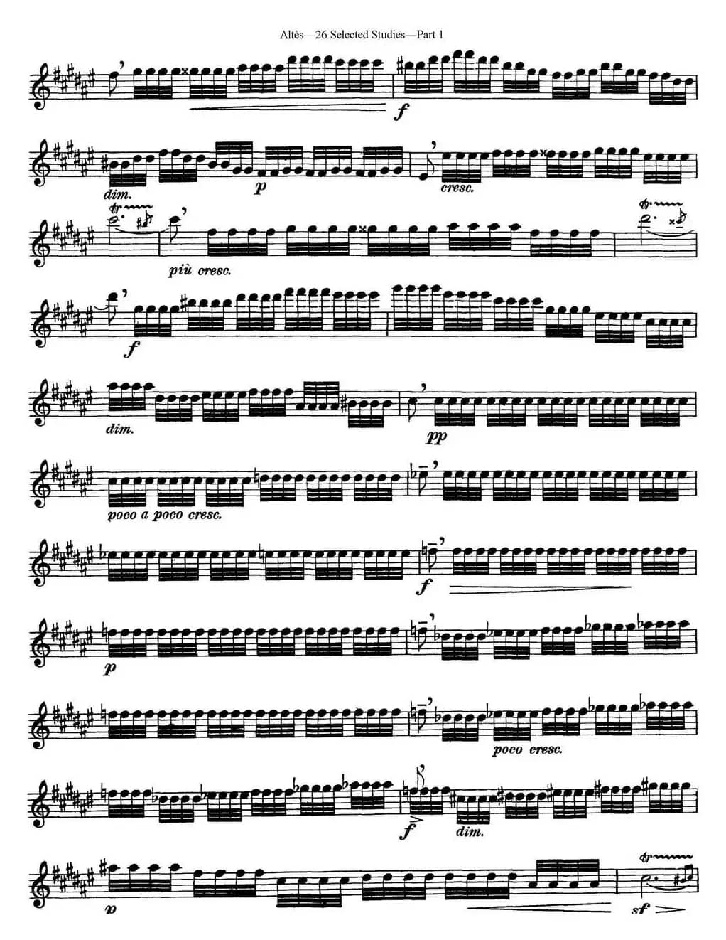 阿尔泰斯26首精选长笛练习曲（NO.12）