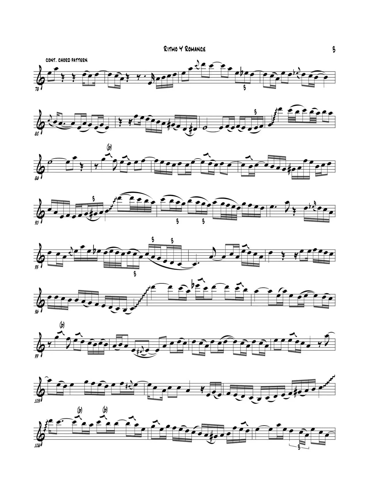 Ritmo Y Romanc（Bb Part）