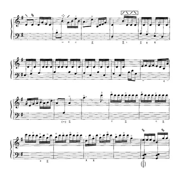 倒垂帘（五线谱）