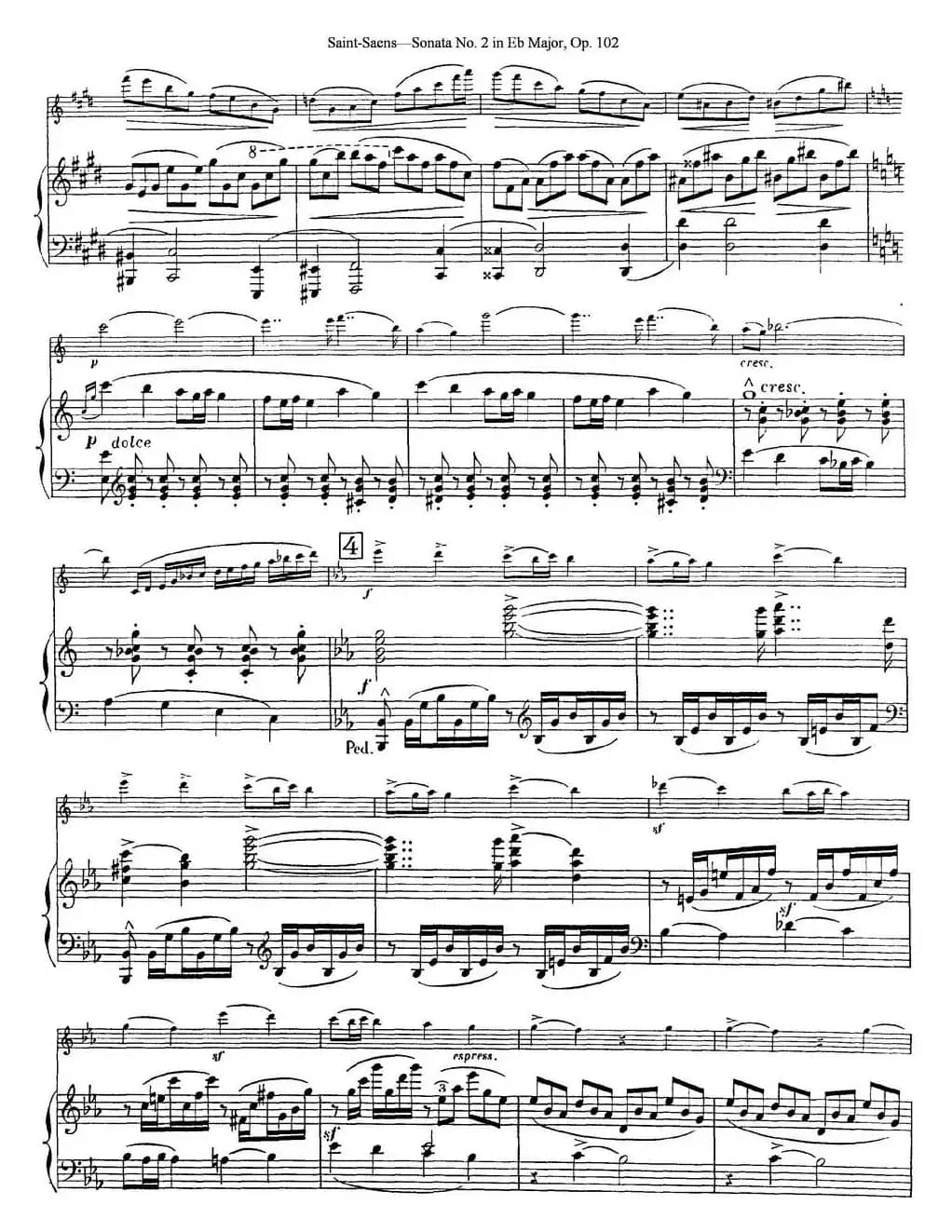 Violin Sonata No.2 in Eb Major Op.102（小提琴+钢琴伴奏）