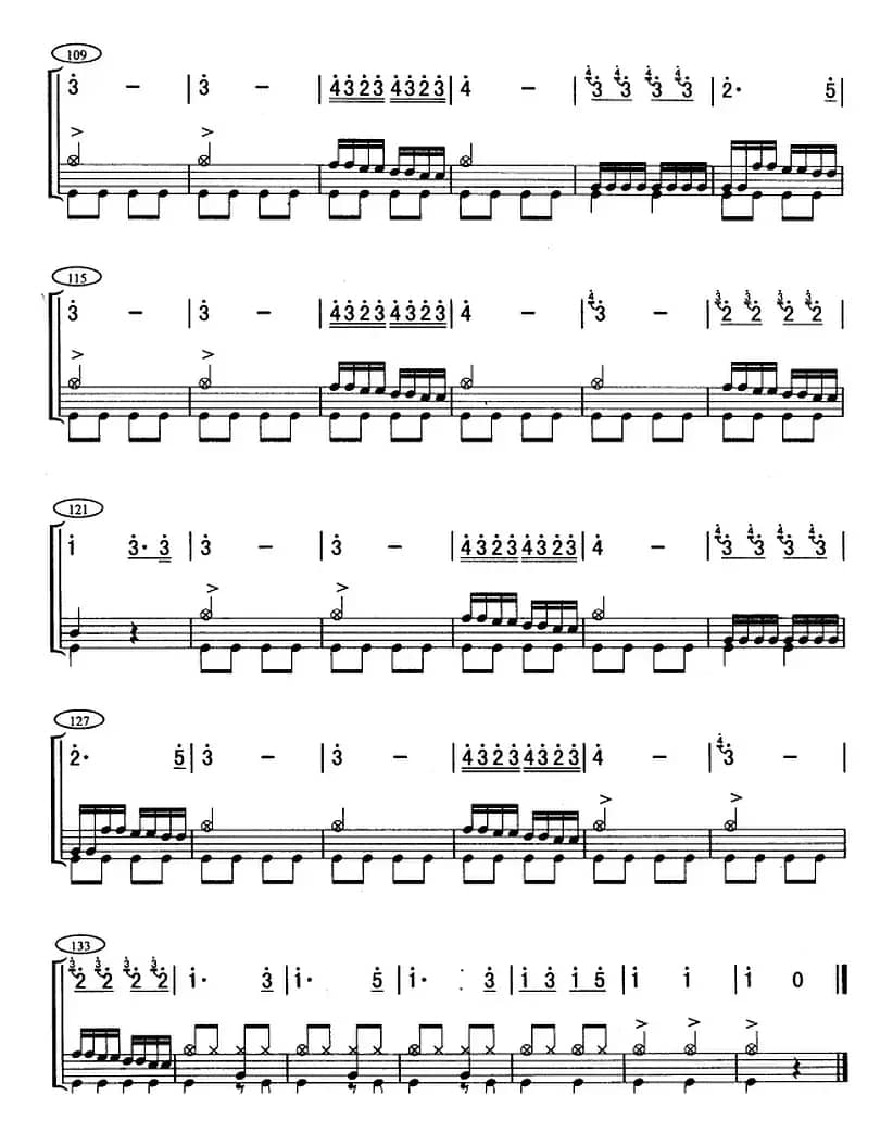 土耳其进行曲（架子鼓、主旋律+鼓谱）