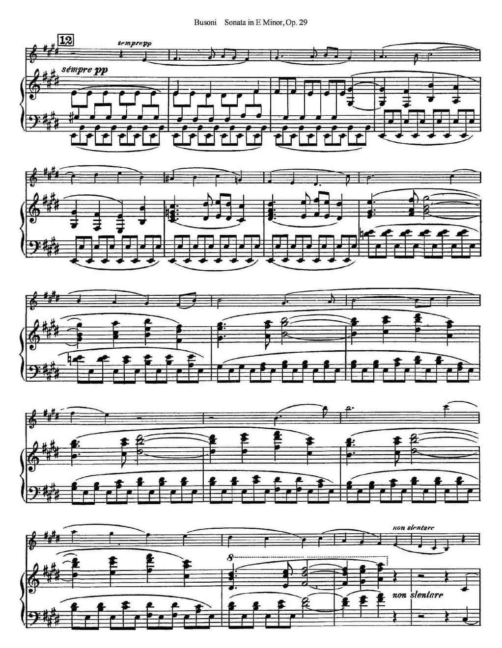 Violin Sonata No.1 in E Minor Op.29（小提琴+钢琴伴奏）