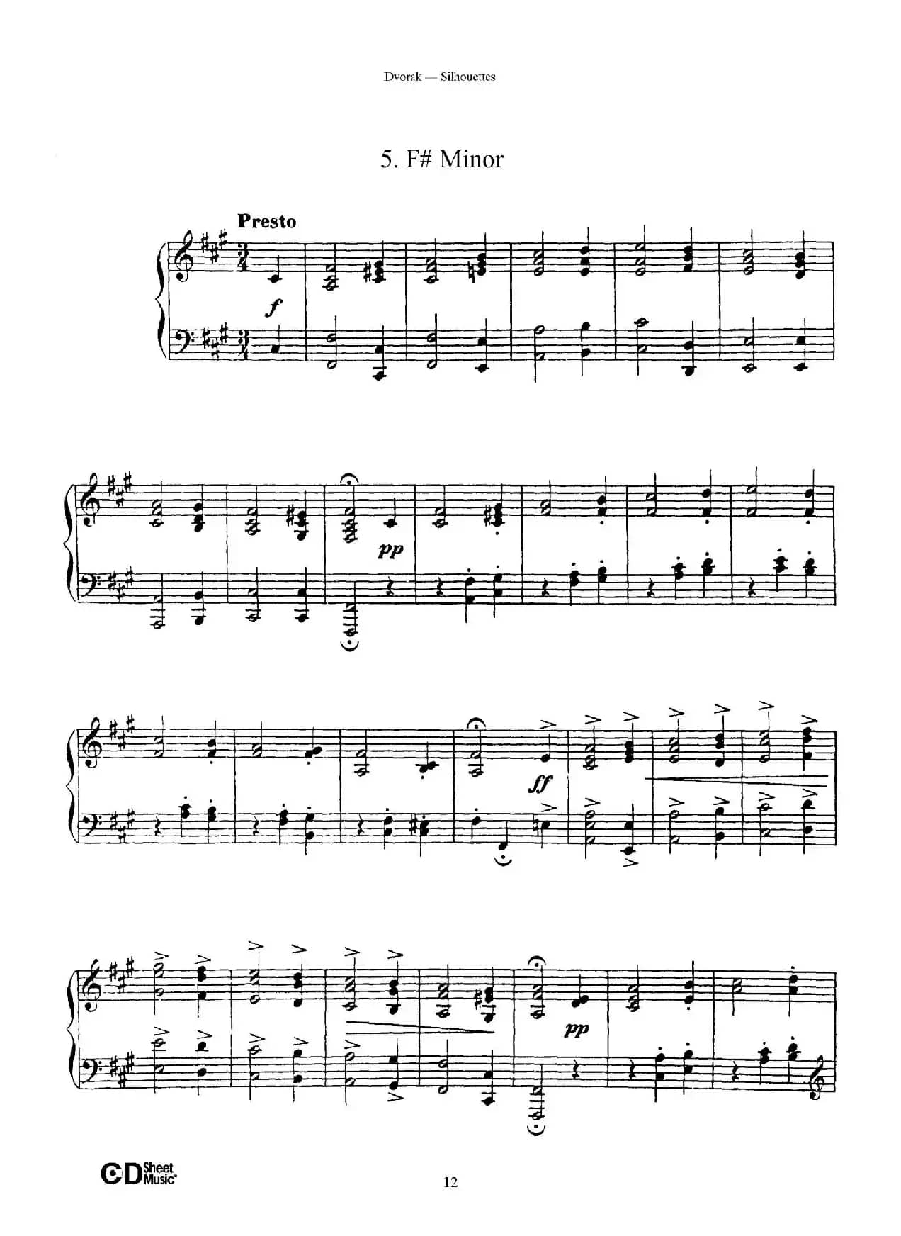 12 Silhouettes Op.8（12首剪影·5）