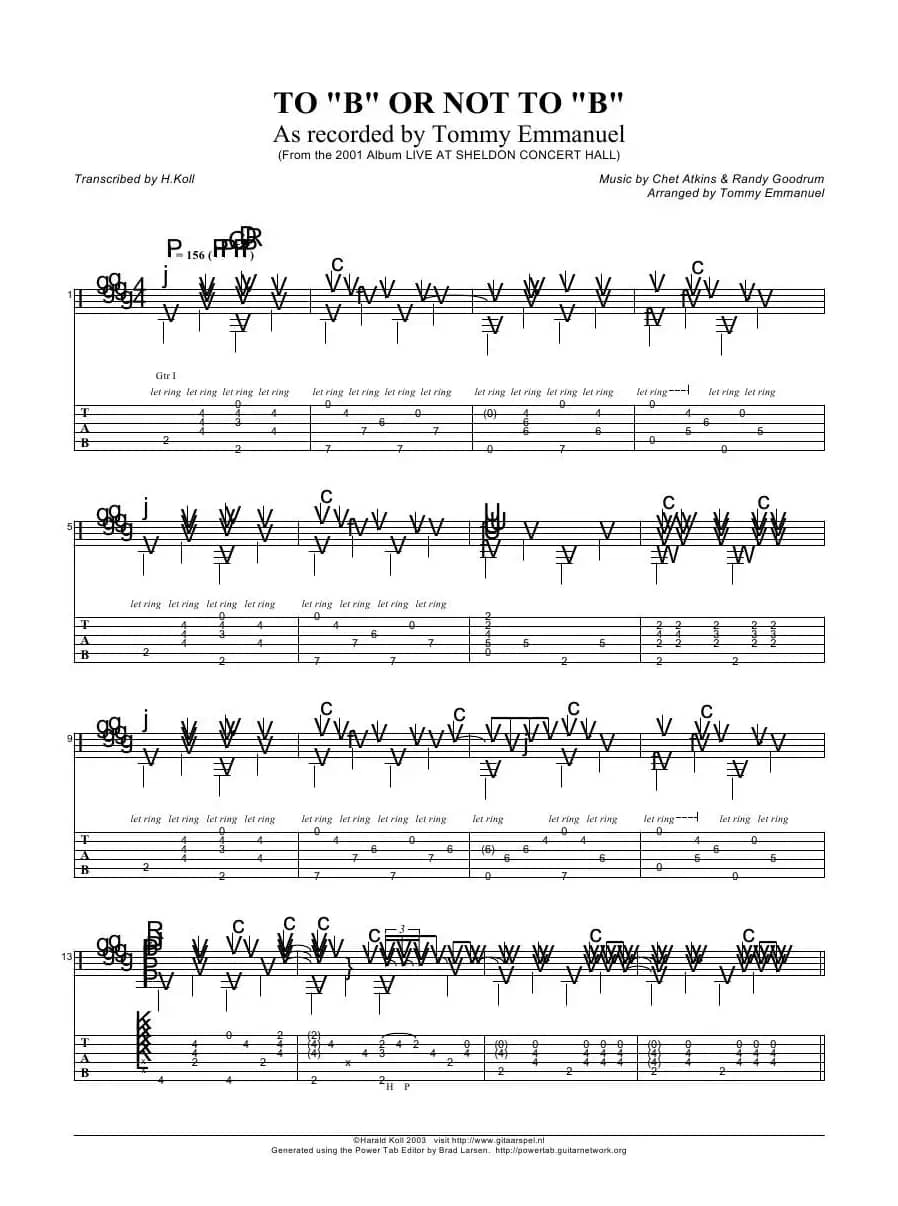 tommy emmanuel：to b or not to b（指弹吉它）