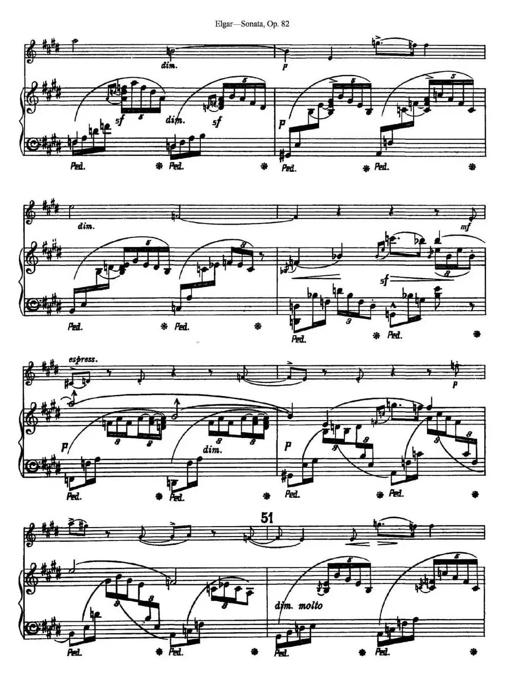 Violin Sonata Op.82（小提琴+钢琴伴奏）
