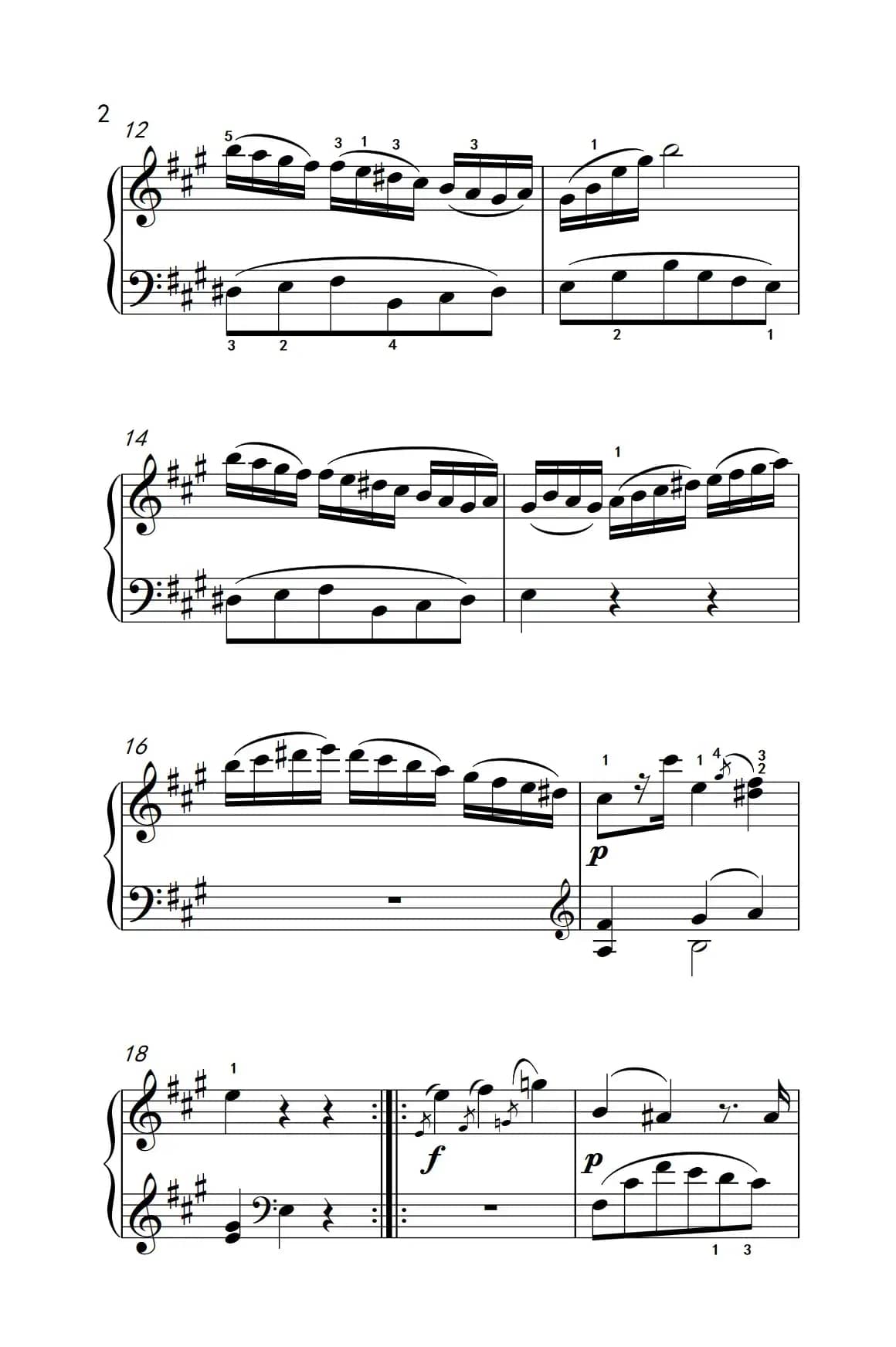 A大调钢琴奏鸣曲（小步舞曲）