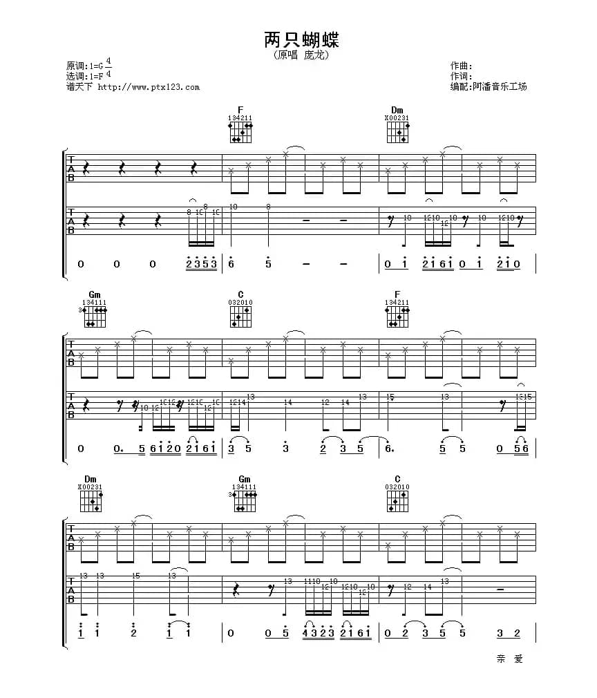 两只蝴蝶（阿潘音乐工场编配版）