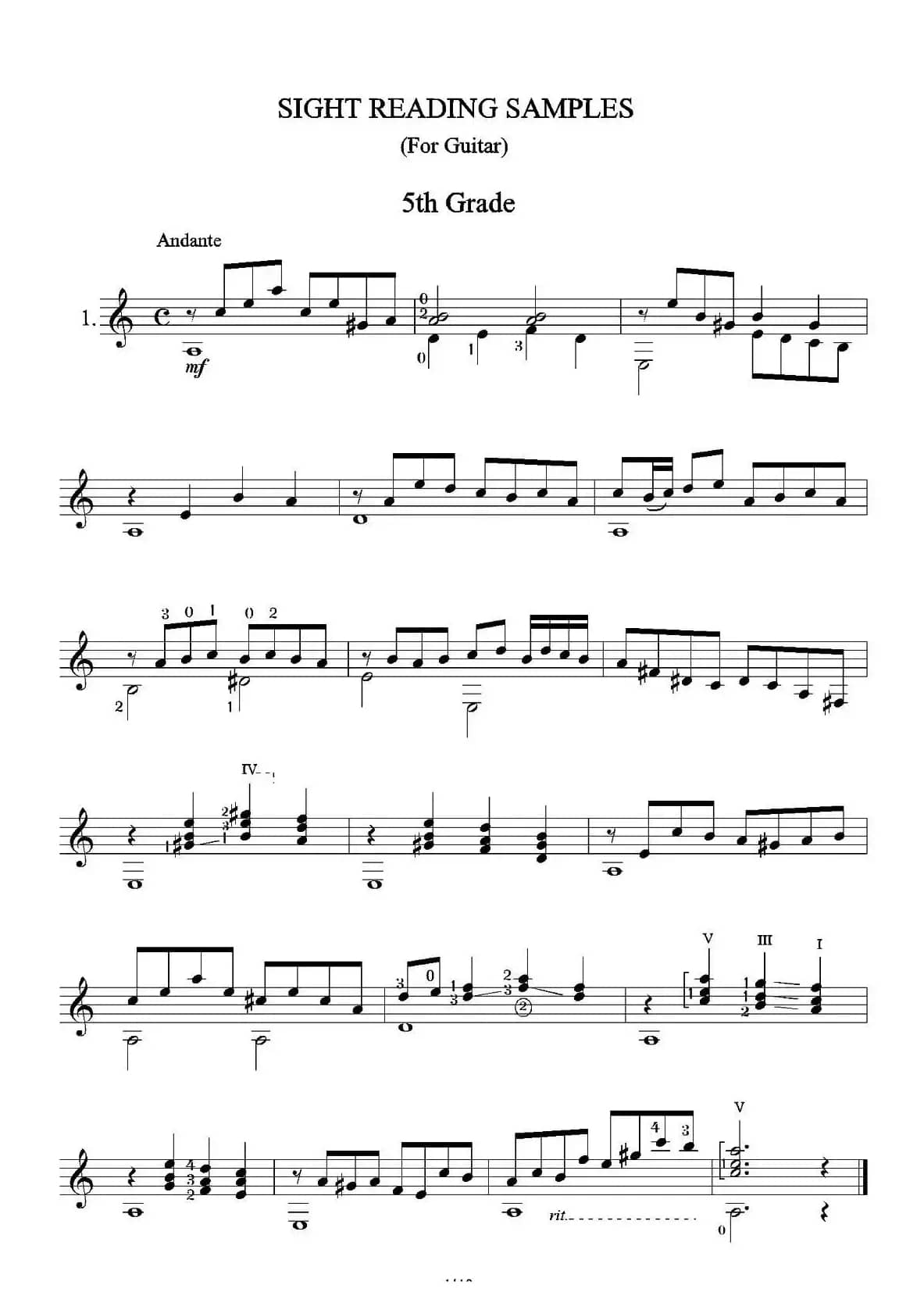 古典吉他视奏8首（5）